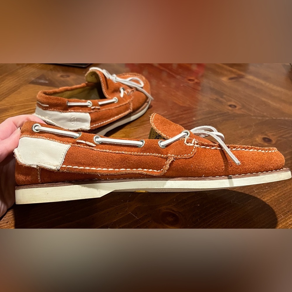 Vibram Ernest Hemingway Mens Boat Dock Shoes Brown Leather 2 Toned Size 10.5 M - Picture 4 of 14